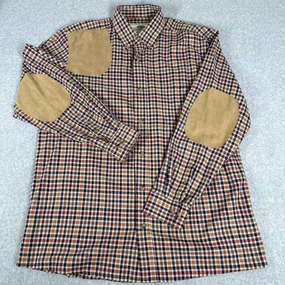 Boyt Harness Co. Shooting Shirt Check Pattern Shoulder & Elbow Patch Men's Large
